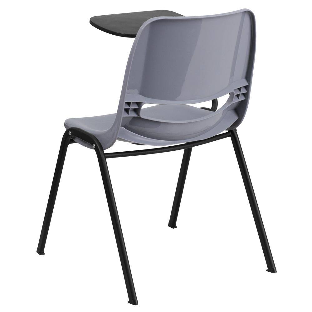 ErgoFlex Gray Adjustable Arm Chair with Flip-Up Tablet Desk