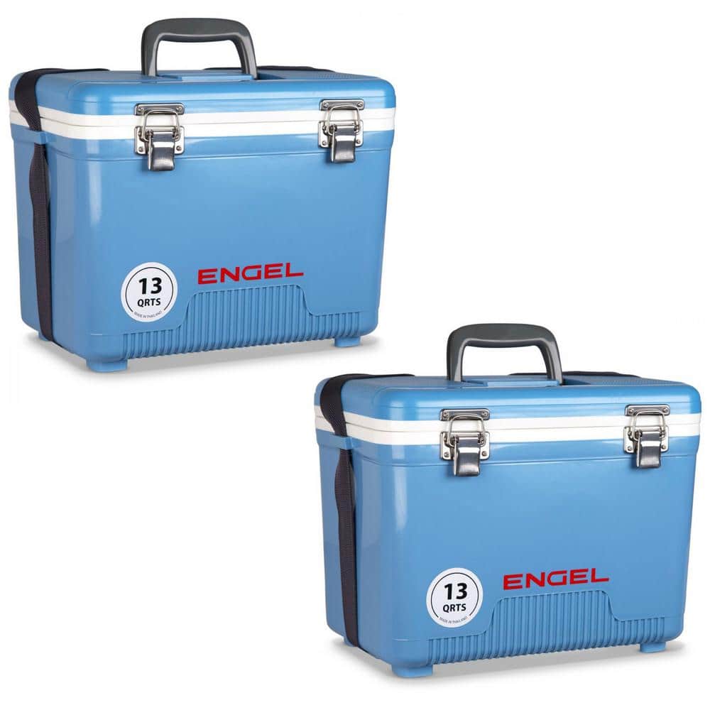 Engel 13 qt. Compact Durable Leak Proof Outdoor Cooler Dry Box, Blue  (2-Pack) 2 x UC13B