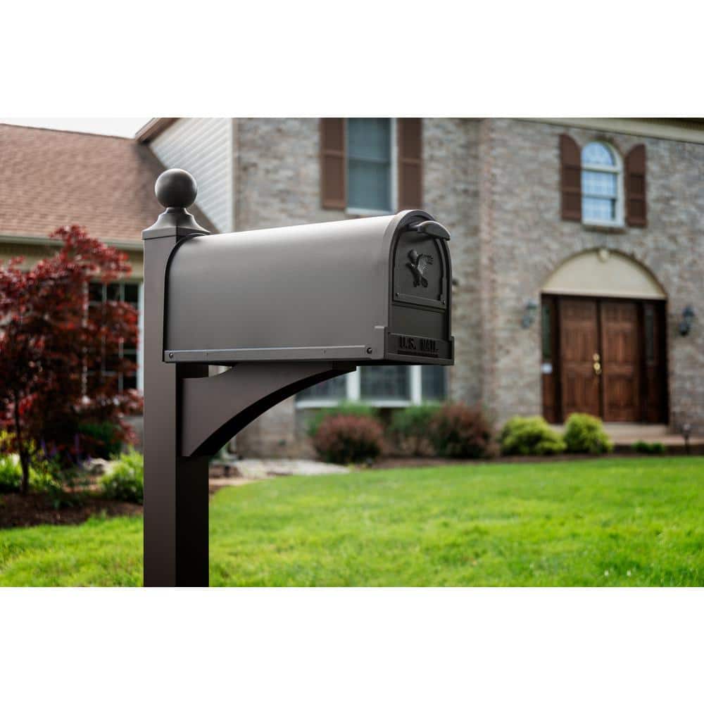 Arlington Large Bronze Steel Post Mount Mailbox