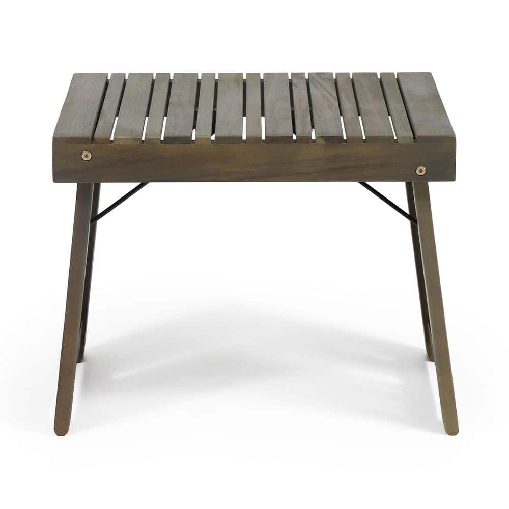 Grey Wood Outdoor Side Table