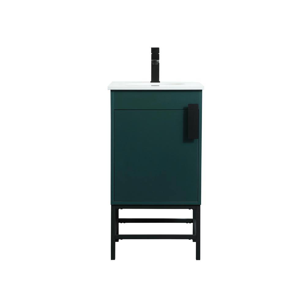 Simply Living 18 in. W x 19 in. D x 33.5 in. H Bath Vanity in Green with Iv