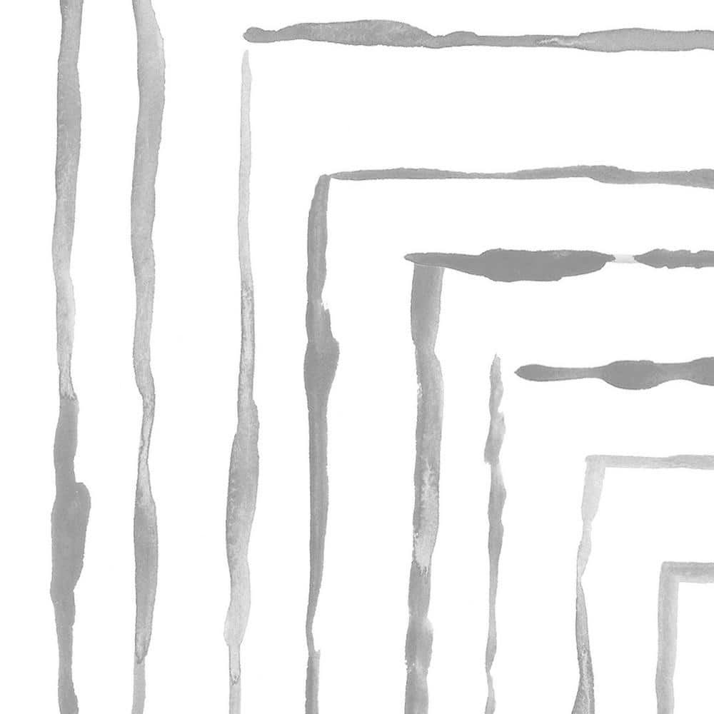 Geometric Watercolor Grey Lines Peel and Stick Vinyl Wallpaper
