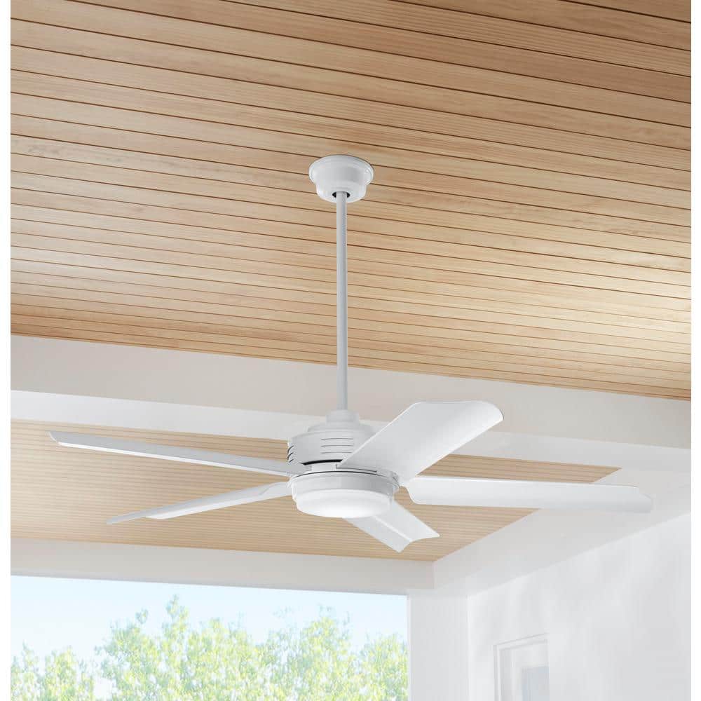 Hansfield 56 in. Indoor/Outdoor Wet Rated White Ceiling Fan with Integrated LED and Remote Control Included price history on PriceWatchPro