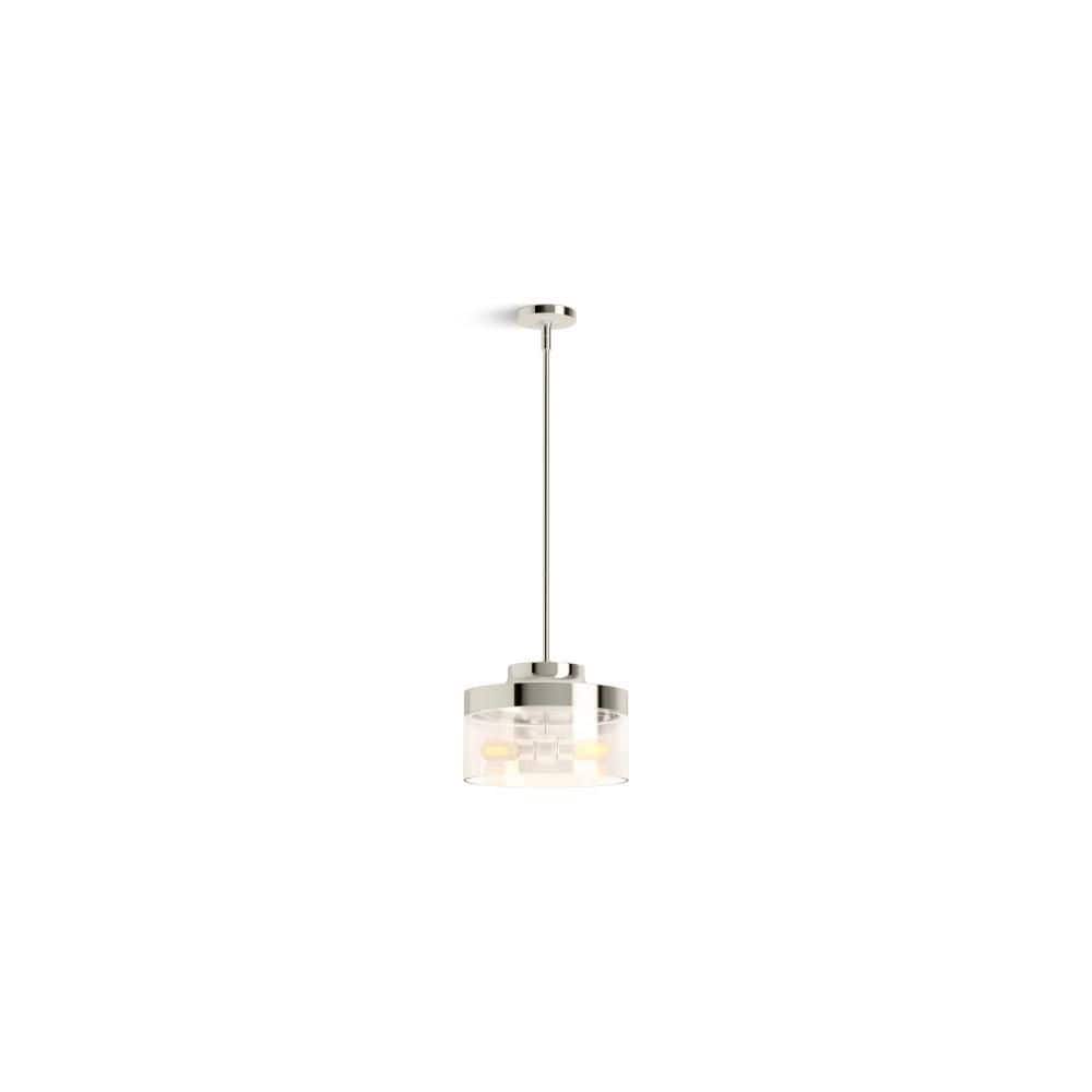 Purist 2-Light Polished Nickel Shaded Pendant Light with Glass Shade price history on PriceWatchPro