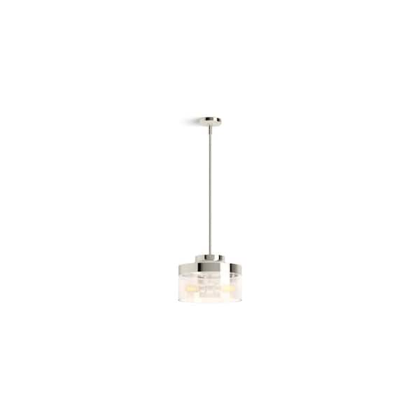 KOHLER Purist 2-Light Polished Nickel Shaded Pendant Light with Glass Shade