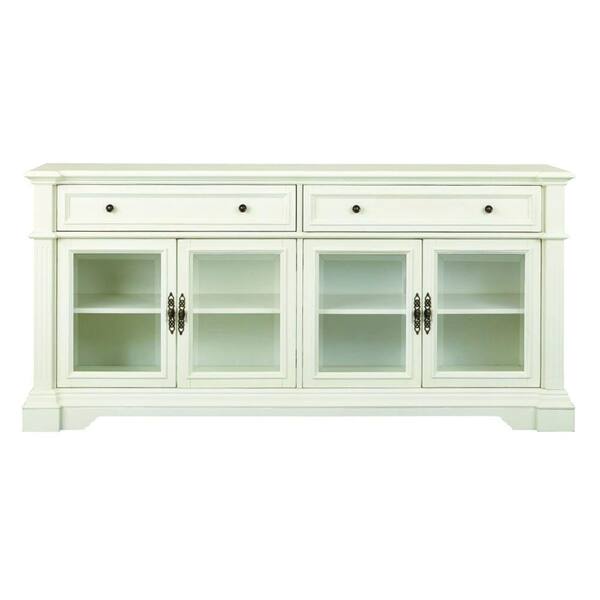 Home Decorators Collection Bufford Rubbed Ivory Storage Entertainment Center