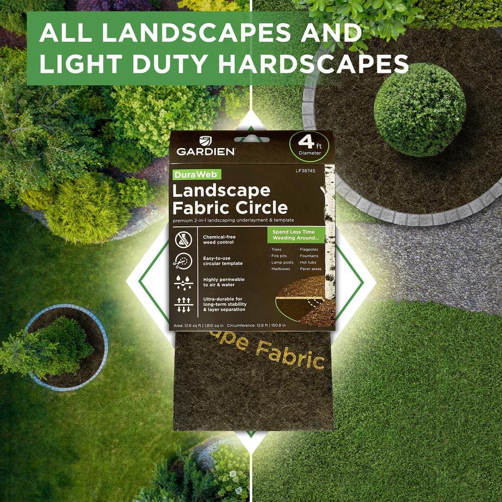DuraWeb 4ft Heavy Duty Non-Woven Landscape Fabric Circle
