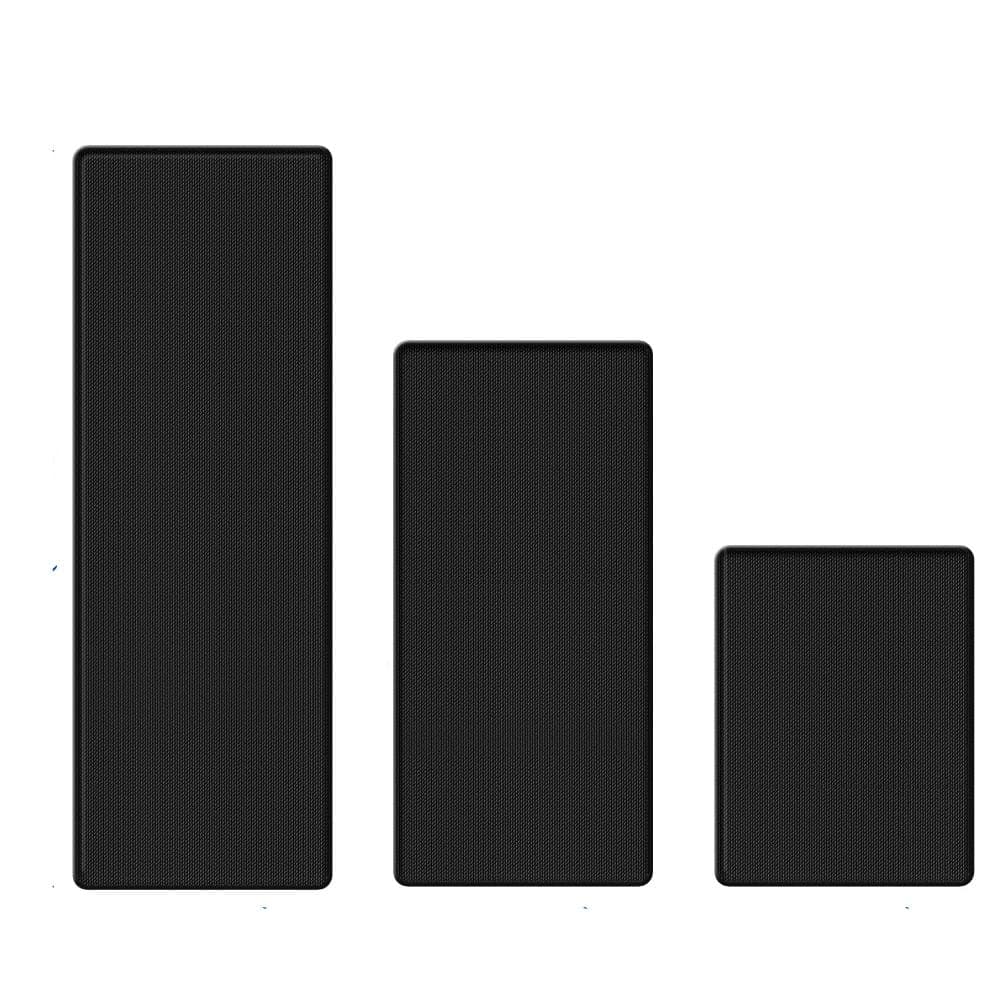 Black 3-Piece PVC Kitchen Mat Set, 17.3 in. W x 30/47/59 in. L, Non-Slip Anti-Fatigue Indoor Kitchen Floor Rugs
