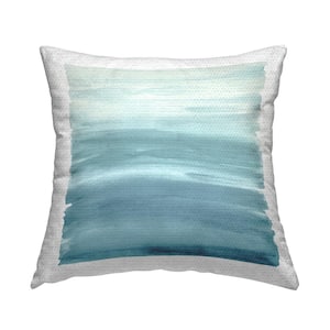 Muted Blue Gradient Blue Square Outdoor Throw Pillow