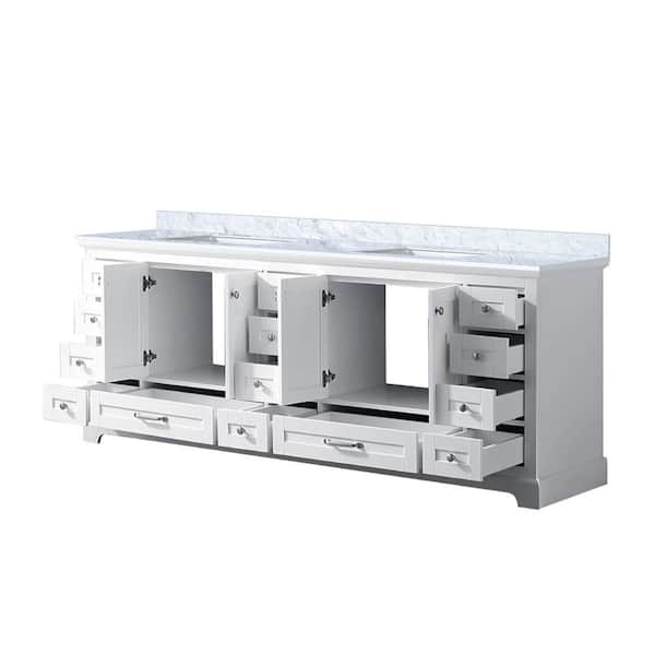 Lexora Dukes 84 in. W x 22 in. D White Double Bath Vanity
