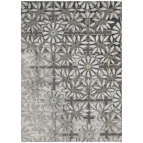 Chantille Machine Washable Indoor/Outdoor Abstract ACN2775 Gray 5 ft. x 7 ft. 6 in. Area Rug