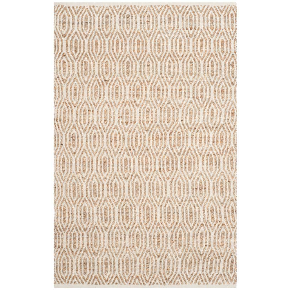 Natural 4' x 6' Hand-Knotted Cotton Area Rug