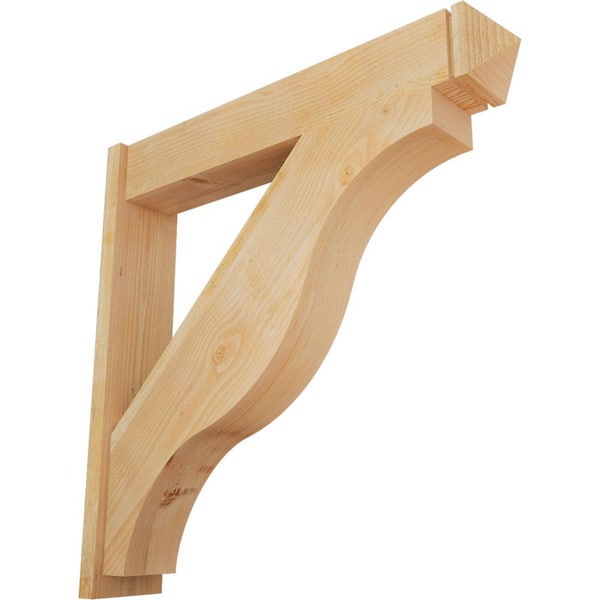 Ekena Millwork 8 in. x 44 in. x 44 in. Douglas Fir Fuston Arts and Crafts Rough Sawn Outlooker