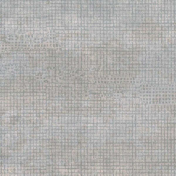 Brewster Grey Grid Texture Grey Wallpaper Sample
