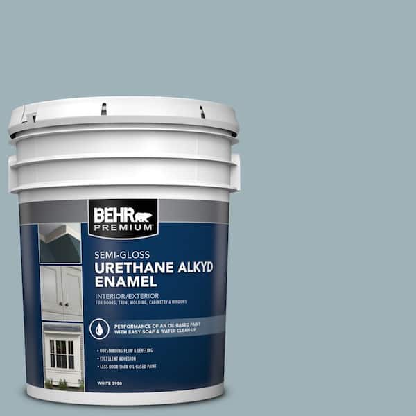 BEHR PREMIUM 5 gal. #540E-3 Blue Fox Urethane Alkyd Semi-Gloss Enamel Interior/Exterior Paint