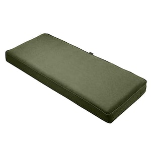 Montlake 54 in. W x 18 in. D x 3 in. Thick Heather Fern Green Rectangular Outdoor Bench Cushion