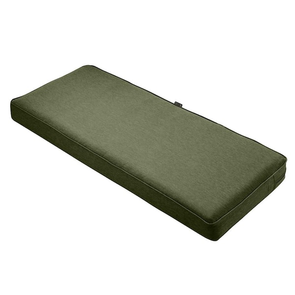 Classic Accessories Montlake 54 in. W x 18 in. D x 3 in. Thick Heather Fern Green Rectangular Outdoor Bench Cushion