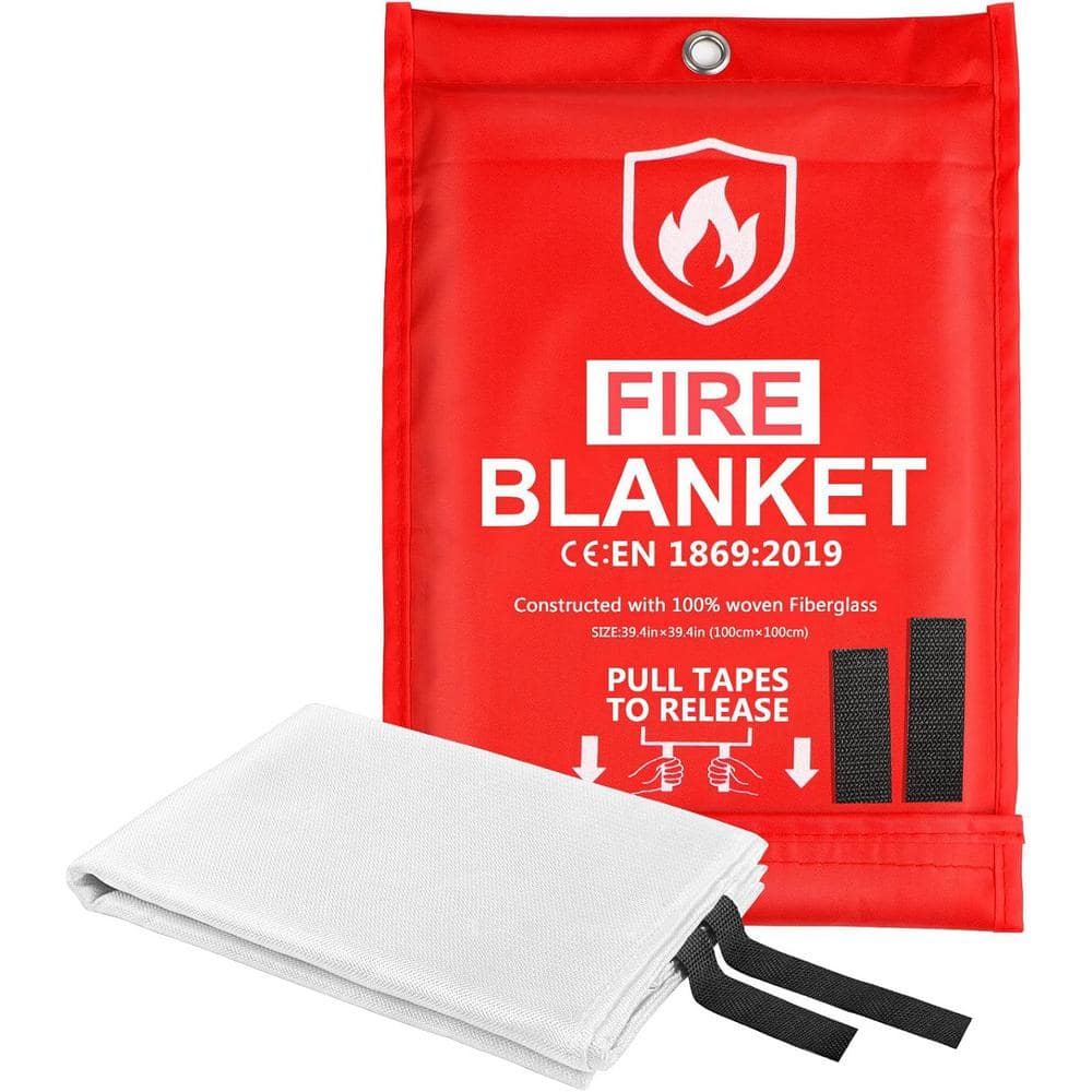 39. 4 x 39. 4 in. Fiberglass Fire Resistant Emergency Fire Blanket, Flame S