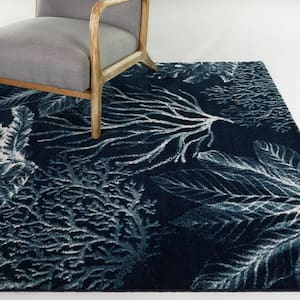 Cartagena Navy 5 ft. x 7 ft. Floral Area Rug