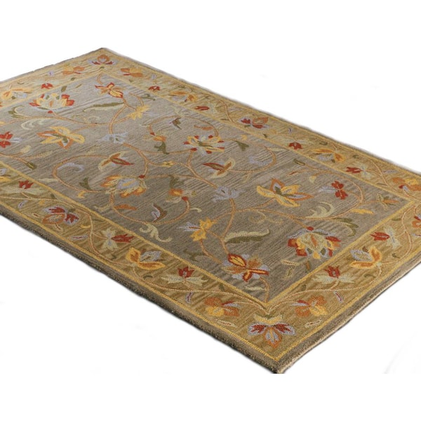 Venezia Grey 3 ft. x 8 ft. (2'6" x 8') Floral Transitional Runner Rug
