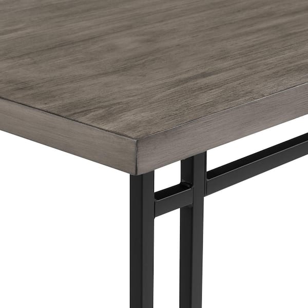 Welwick Designs 60 In Grey Hickory, Wood And Metal Hudson Pub Table Plans
