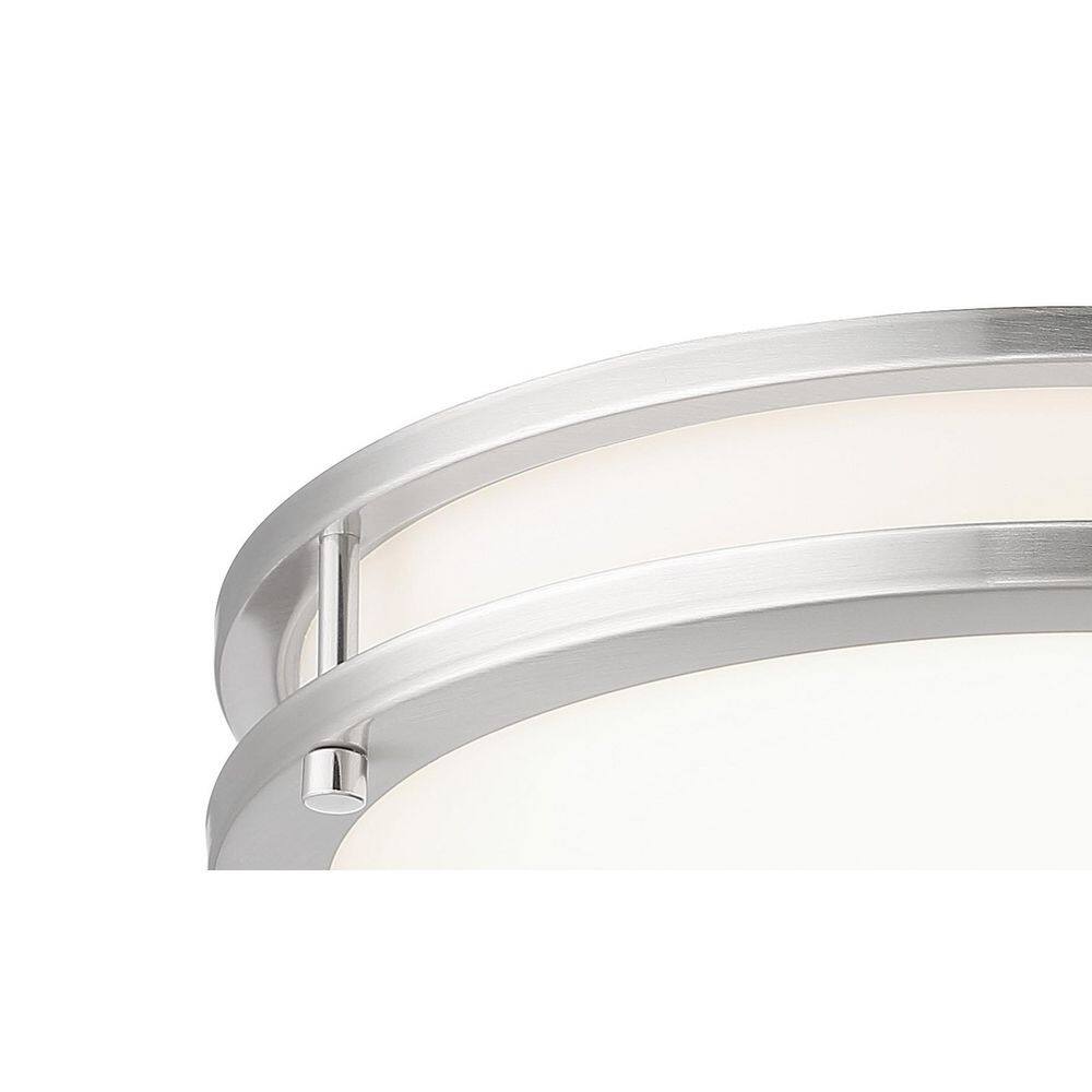 Brushed Nickel 16" LED Flush Mount with Acrylic Shade