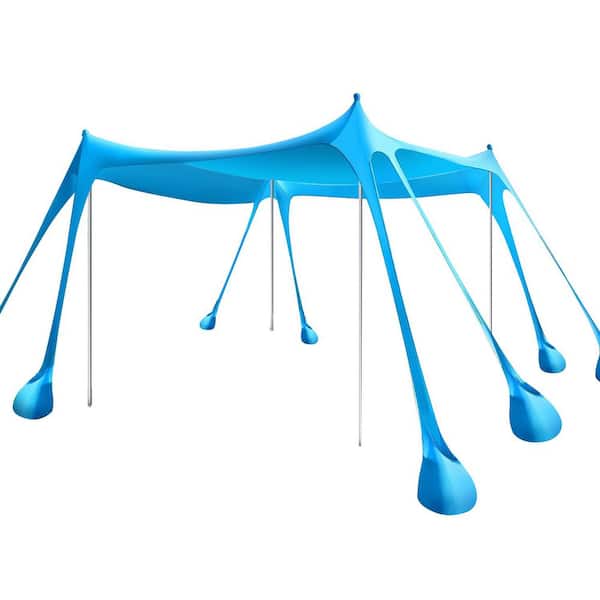 10 ft x 13 ft Blue Beach Tent Sun Shelter with UPF50+ Protection
