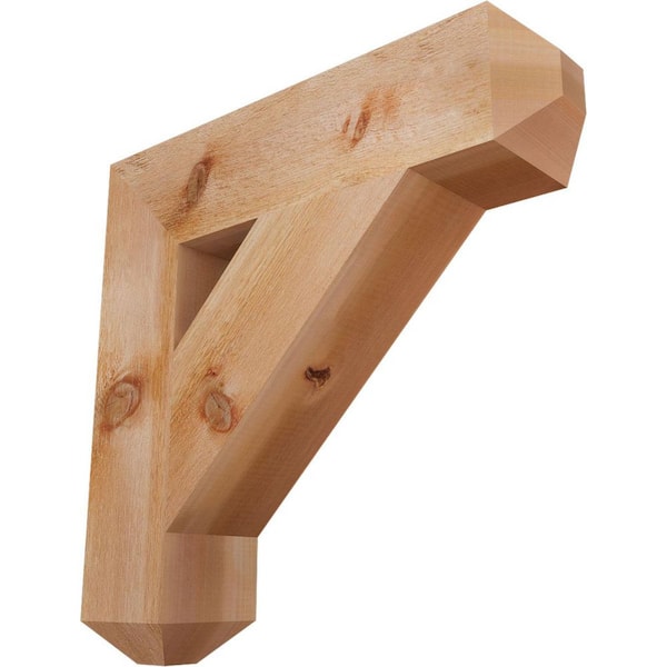 Ekena Millwork 6 in. x 26 in. x 26 in. Western Red Cedar Traditional Craftsman Rough Sawn Bracket