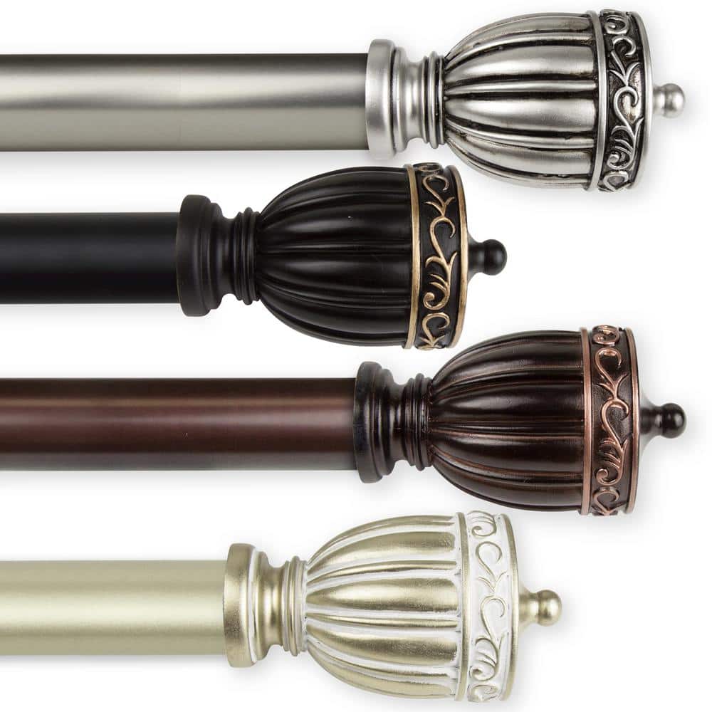 Debussy 1 in. Dia 160 in. - 240 in. Single Curtain Rod in Black price history on PriceWatchPro