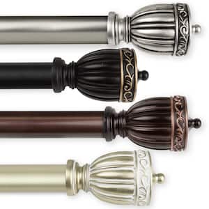 Debussy 1 in. Dia 48 in. - 84 in. Single Curtain Rod in Bronze