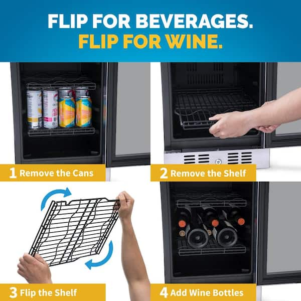 Newair Premium 15 Built-in 9 Bottle & 48 Can Wine & Beverage Cooler