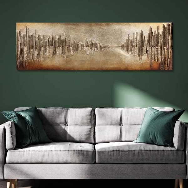72 in. x 22 in. "Passages" Mixed Media Hand Painted Dimensional Wall Art