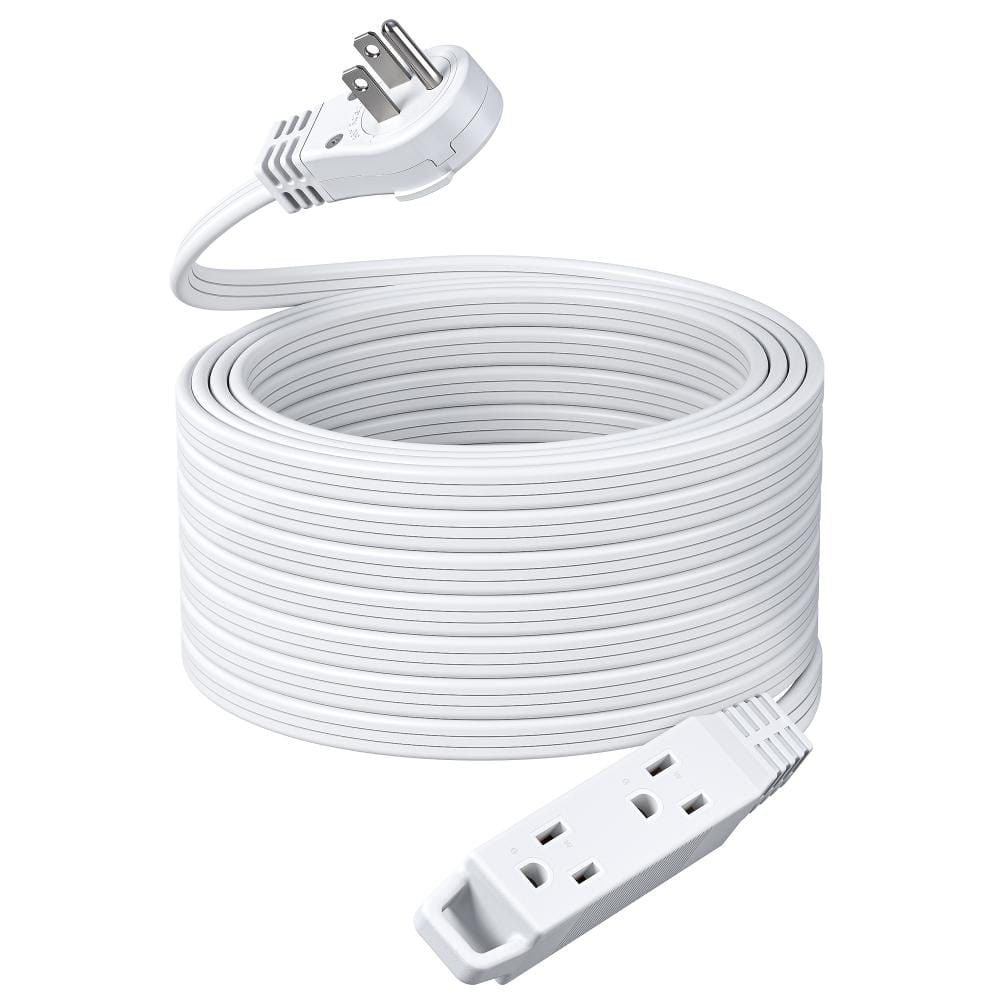 50 ft. 16/3 Indoor Extension Cord with 360° Flat Plug 3 Outlets, White price history on PriceWatchPro
