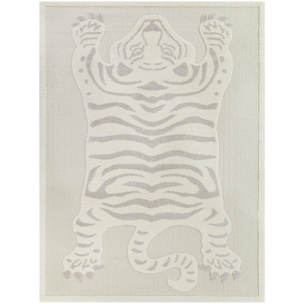 BALTA Tigre Cream 5 ft. 3 in. x 7 ft. Animal Print Area Rug