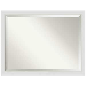 Medium Rectangle Flair Soft White Beveled Glass Casual Mirror (34 in. H x 44 in. W)