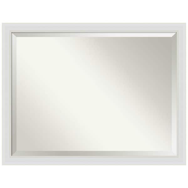 Amanti Art Medium Rectangle Flair Soft White Beveled Glass Casual Mirror (34 in. H x 44 in. W)