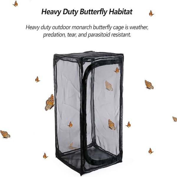 Cage De Protection Pliable Pour Insectes Et Papillons - 30x30x30 Cm Noir