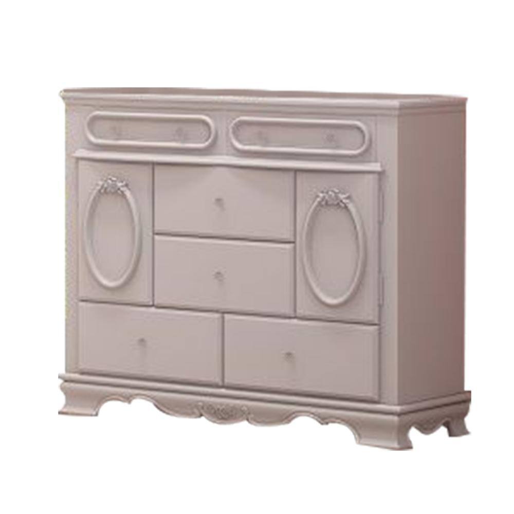 White 6-Drawer 52 in. W Dresser without Mirror