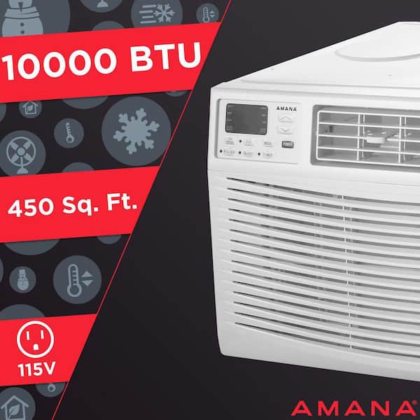 10,000 BTU 115V Window AC w/ Remote for Rooms upto 450 sq. ft. 24-Hour Timer 3-Speed Auto-Restart Digital Display ​White