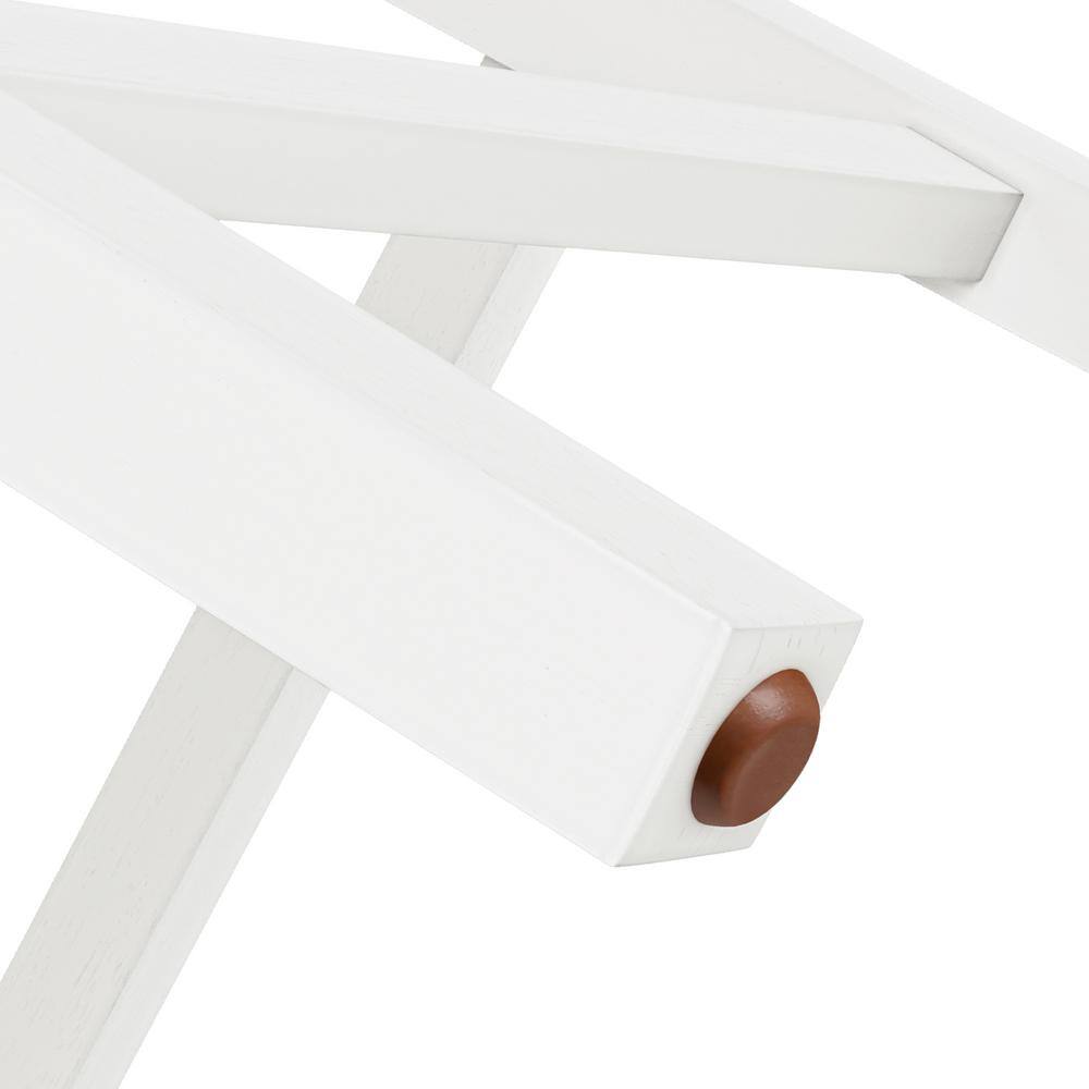 White Wood X-Back Counter Height Bar Stools Set of 4