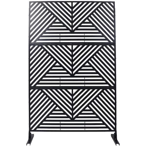 JimsMaison 76 in. H x 48 in. W Metal Privacy Screen Garden Fence