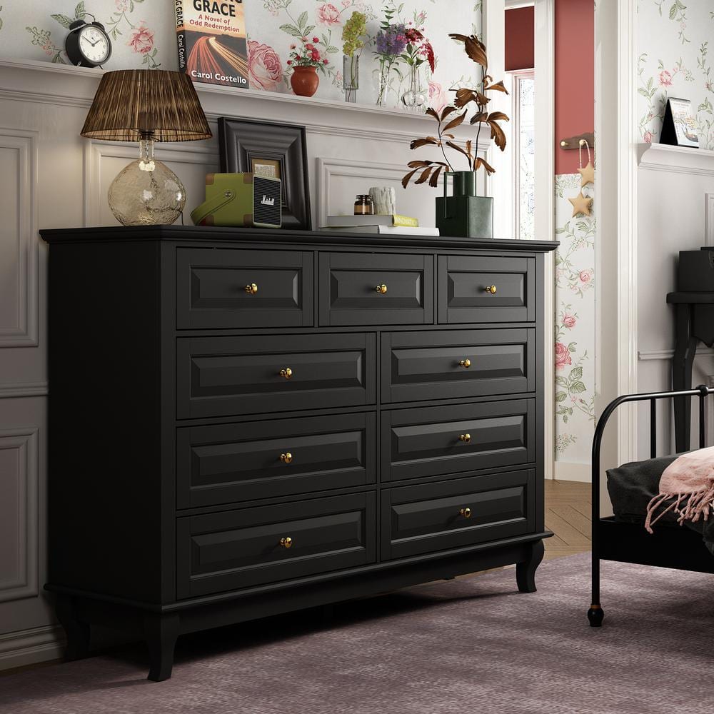 black dresser wood Homsee 9-Drawer Gray Bedroom Storage Cabinet Modern Style Satin A-line Maxi Dress published Looks that work in Size:30 (7 to 8Yrs)