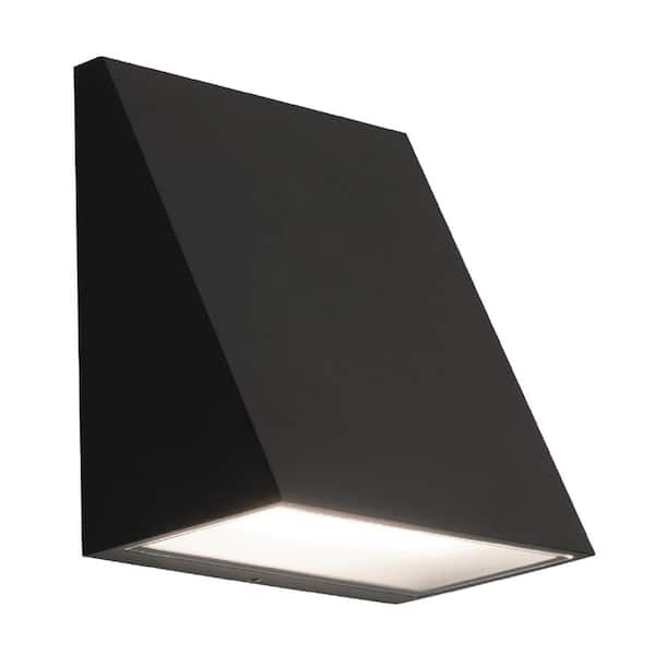 Watson 5 in. Black Outdoor Hardwired Lantern Sconce with Integrated LED