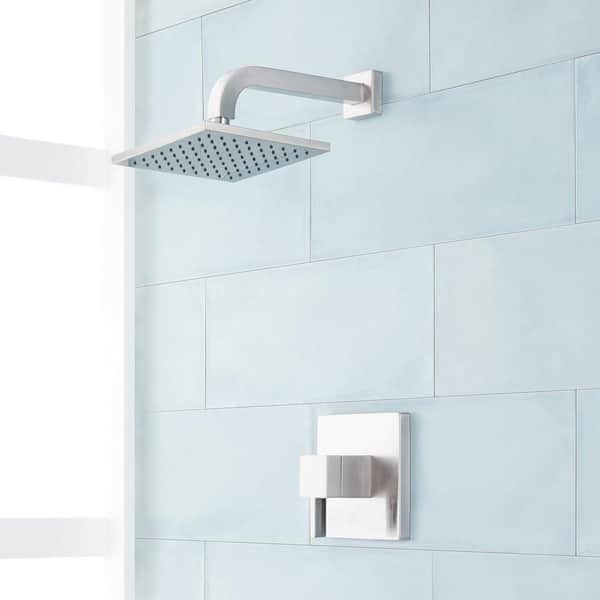 SIGNATURE HARDWARE Rigi Single Handle 1-Spray Shower Faucet 1.8 GPM with Pressure Balanced in. Brushed Nickel