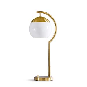 Metro 26.5 in. H Table Lamp - Brushed Brass/Glass White Globe