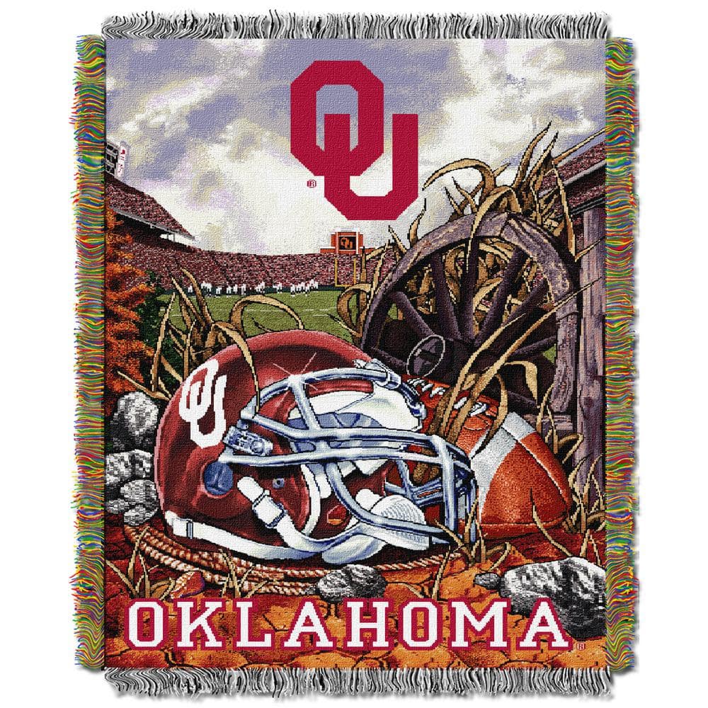 Oklahoma Sooners Woven Tapestry Throw Blanket with Fringes