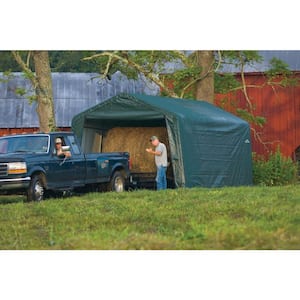 12 ft. W x 24 ft. D x 8 ft. H Peak-Style Garage/Storage Shelter with Corrosion-Resistant, All-Steel Frame and Zippers