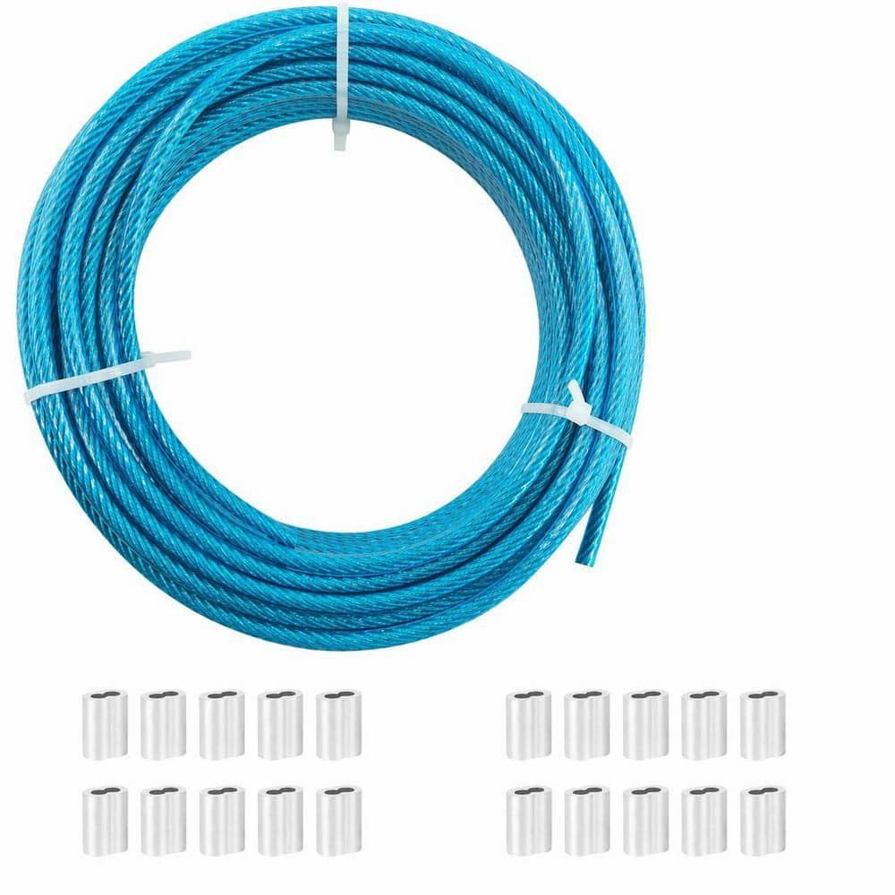 Wire Rope Sprayer MISOPILY 1/8 in. PVC Coated Wire Rope Kit 7 x 7 Strand 100 ft. Steel ...