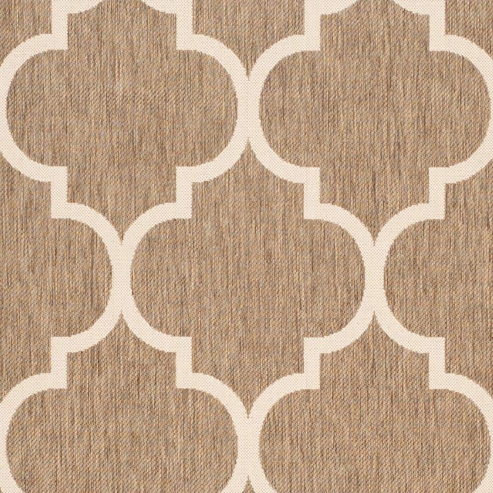 47'' Square Black & Bone Flat Woven Reversible Outdoor Rug