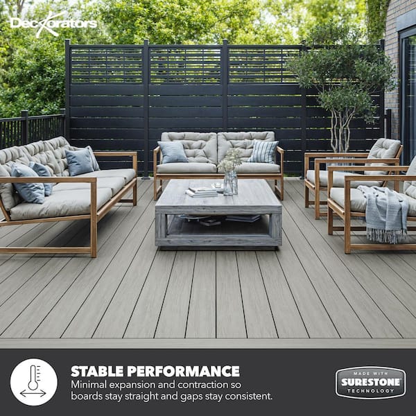 Deckorators Summit 1 in. x 6 in. x 20 ft. Glacier Gray Grooved